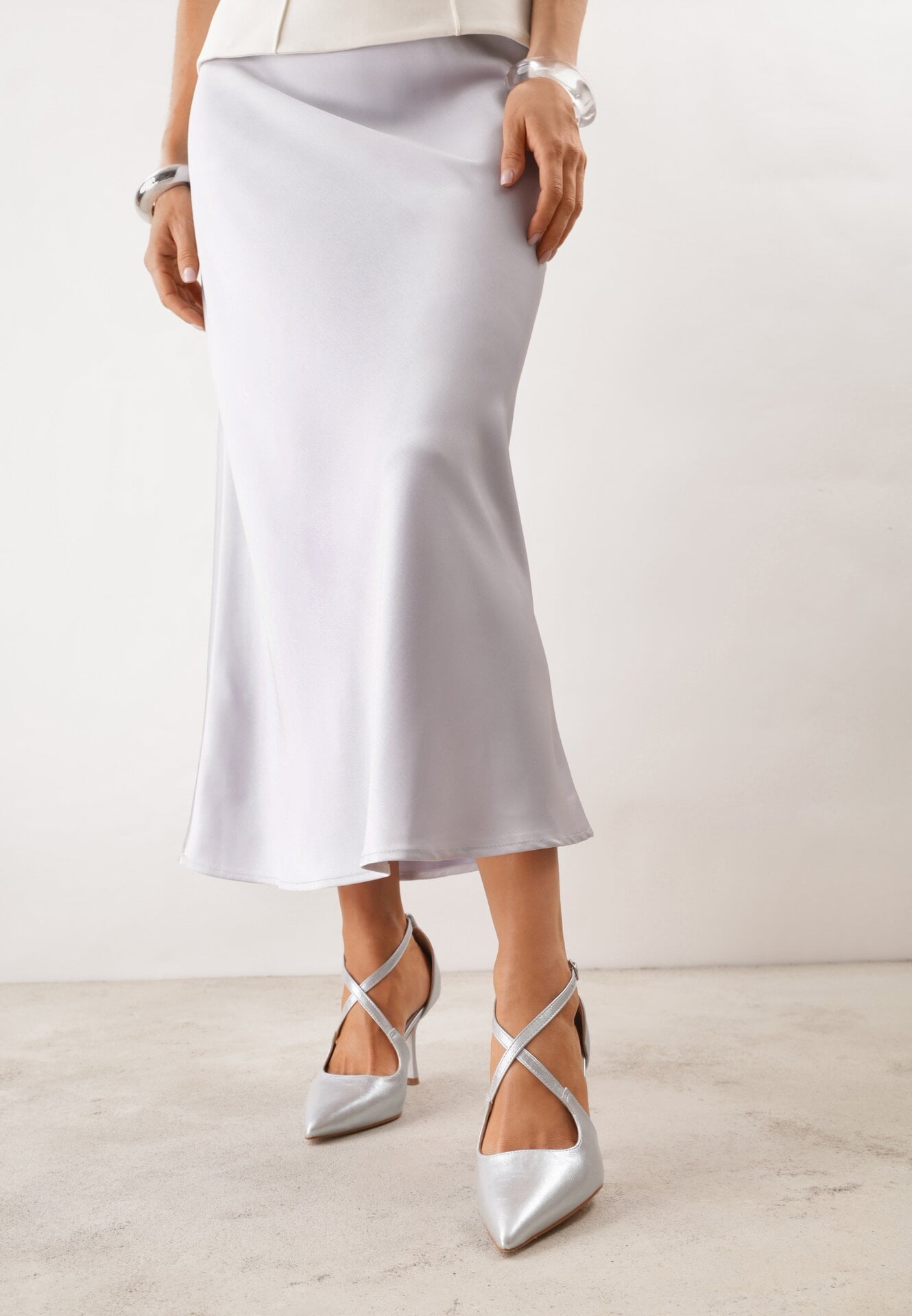 Pantofi stiletto Argintii