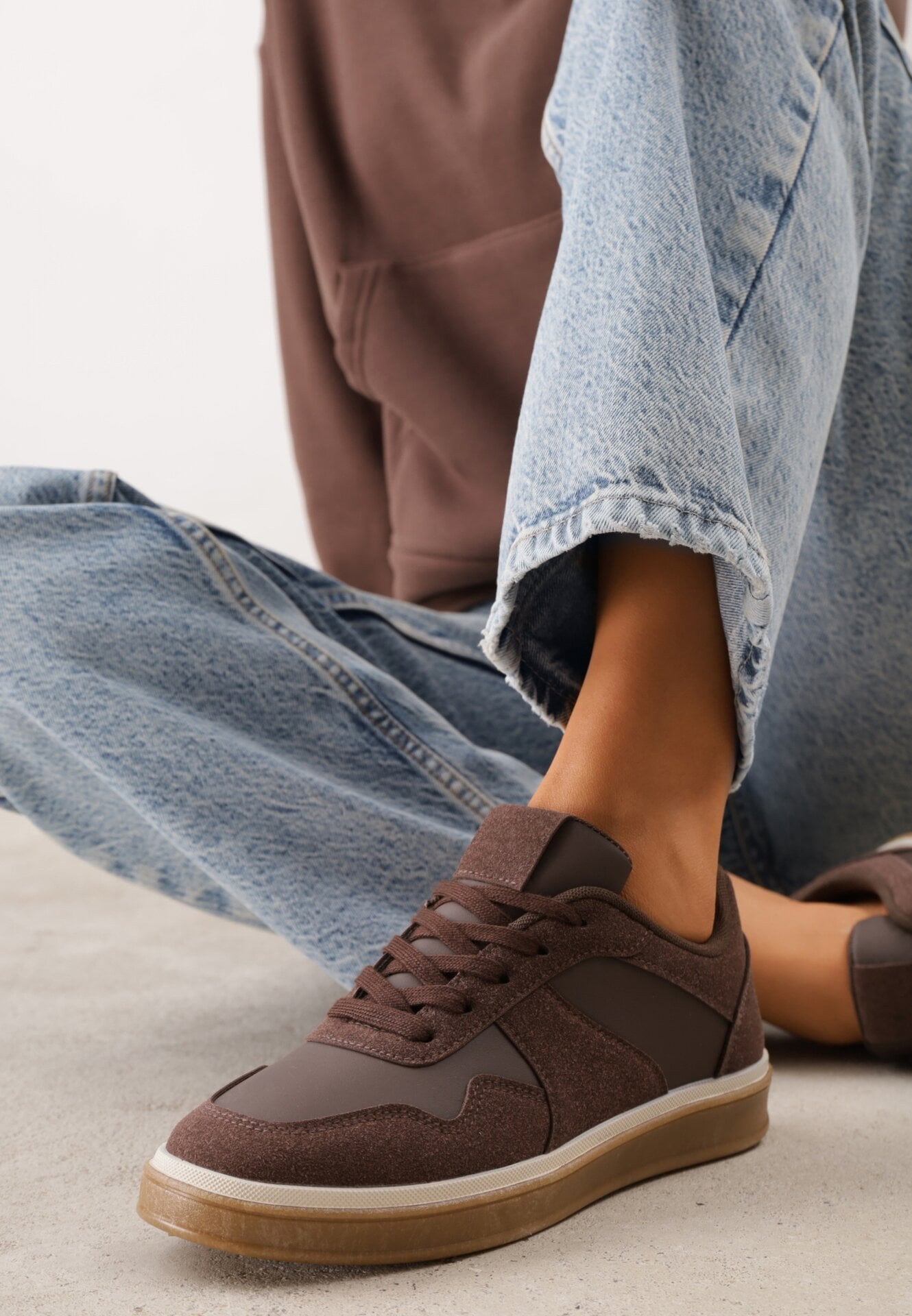 Sneakers Clasic cu inserții cu textură de nubuc VICES Kalianna Maro